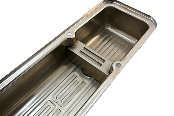 Steel Valve Covers for 1958–1986 Chevy Small Block 283-305-327-350 – Short Style – Stamped 350 Logo with Ball Mill – Chrome