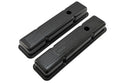 Steel Valve Covers for 1958–1986 Chevy Small Block 283-305-327-350 – Short Style – Stamped 350 Logo with Ball Mill – Black