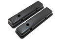 Steel Valve Covers for 1958–1986 Chevy Small Block 283-305-327-350 – Short Style – Stamped 350 Logo with Ball Mill – Black