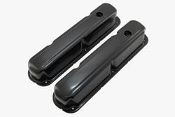 Steel Valve Covers Fits 1967–1989 Mopar SB 318-340-360 – Short Style – 1 Hole – Black