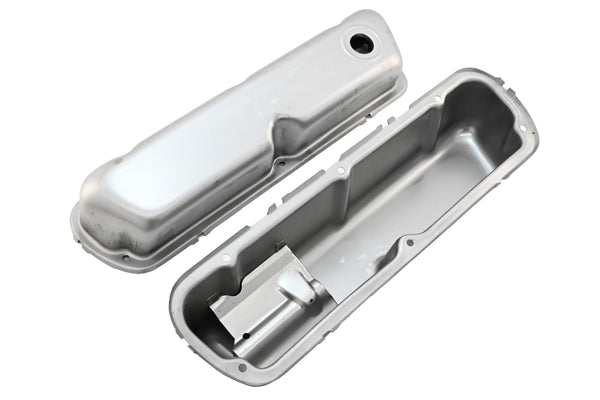 Steel Valve Covers for 1962–85 Ford SB 260‑289‑302‑351W – Smooth – 1 Hole – Raw