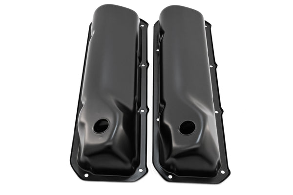 Steel Valve Covers Fits 1969–1982 Ford SB 351C‑351M‑400M‑Boss 302 – Smooth – 1 Hole – Black
