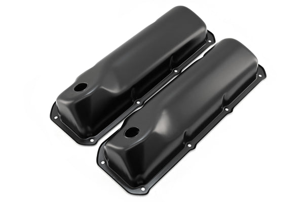 Steel Valve Covers Fits 1969–1982 Ford SB 351C‑351M‑400M‑Boss 302 – Smooth – 1 Hole – Black