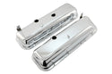 Steel OEM‑Style Short Valve Covers Fits 1965–1972 Chevy BB 396‑427‑454 – Recessed Corner – 1–2 Holes – Chrome