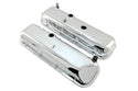 Steel OEM‑Style Short Valve Covers Fits 1965–1972 Chevy BB 396‑427‑454 – Recessed Corner – 1–2 Holes – Chrome