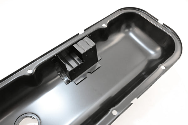 Steel OEM‑Style Short Valve Covers Fits 1965–1972 Chevy BB 396‑427‑454 – Recessed Corner – 1–2 Holes – Black