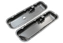 Steel OEM‑Style Short Valve Covers Fits 1965–1972 Chevy BB 396‑427‑454 – Recessed Corner – 1–2 Holes – Black