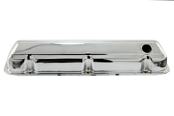 Steel Valve Covers Fits 1968–1997 Ford 429-460 Big Block Engines – Smooth – 1 Hole – Chrome