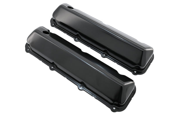 Steel Valve Covers Fits 1968–1997 Ford 429-460 Big Block Engines – Smooth – 1 Hole – Black