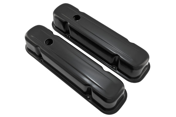 Steel Tall Valve Covers Fits 1959–1979 Pontiac V8 301‑455 – 1 Hole – EDP Black