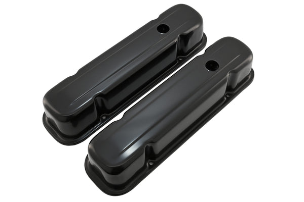 Steel Tall Valve Covers Fits 1959–1979 Pontiac V8 301‑455 – 1 Hole – EDP Black