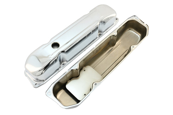1958-88 MOPAR BIG BLOCK 383-426-440 STEEL WEDGE VALVE COVERS - CHROME
