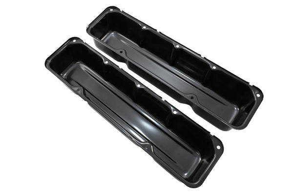 1968-79 AMC-JEEP 304-360-390-401 V8 STEEL VALVE COVERS - BLACK