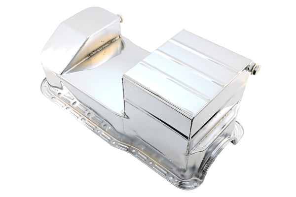 Ford Mustang 351W Racing Oil Pan 1979–1993 Dual Sump 7‑Qt - Chrome