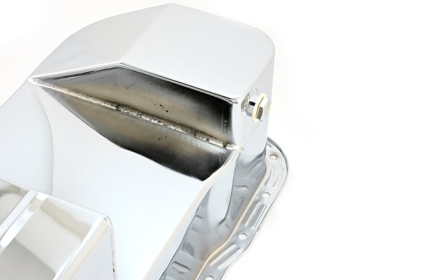 Ford Mustang 351W Racing Oil Pan 1979–1993 Dual Sump 7‑Qt - Chrome