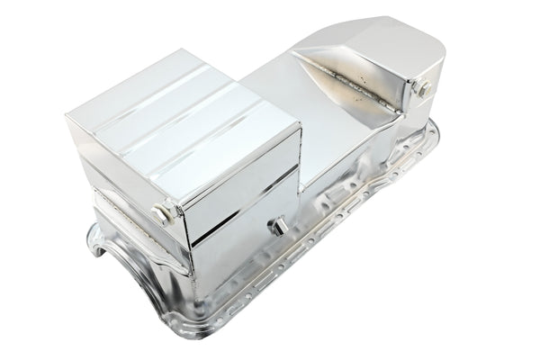 Ford Mustang 351W Racing Oil Pan 1979–1993 Dual Sump 7‑Qt - Chrome