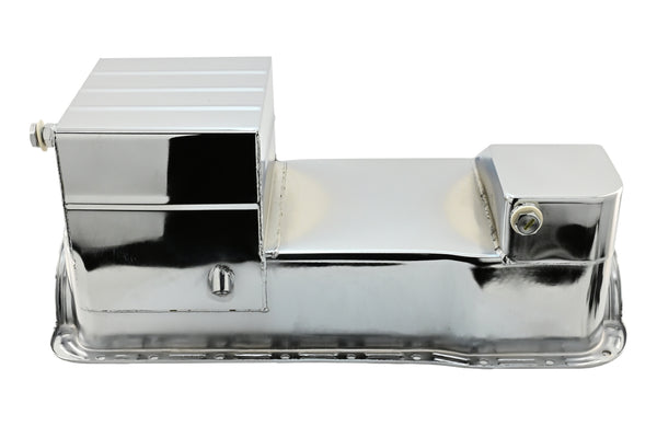 Ford Mustang 351W Racing Oil Pan 1979–1993 Dual Sump 7‑Qt - Chrome
