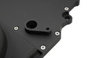 ALUMINUM CHEVY LS TWO PIECE TIMING CHAIN COVER W CAM SENSOR HOLE - BLACK