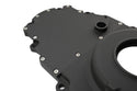 ALUMINUM CHEVY LS TWO PIECE TIMING CHAIN COVER W CAM SENSOR HOLE - BLACK
