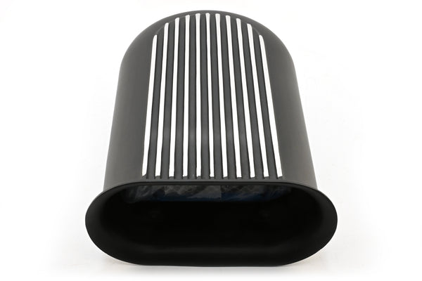Single 4-Barrel Hilborn-Style Finned Aluminum Scoop – Black Finish