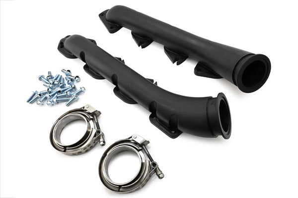 Cast Iron Low Profile V-Band Exhaust Manifolds 2003-up 5.7L/6.1L/6.2L/6.4L Dodge/Mopar Gen 3 Hemi Engines – Ceramic Black