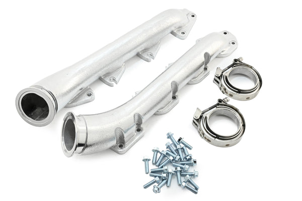 Cast Iron Low Profile V-Band Exhaust Manifolds 2003-up 5.7L/6.1L/6.2L/6.4L Dodge/Mopar Gen 3 Hemi Engines – Ceramic Silver