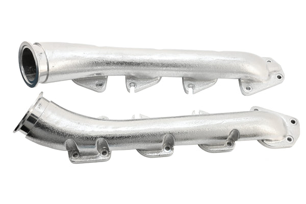 Cast Iron Low Profile V-Band Exhaust Manifolds 2003-up 5.7L/6.1L/6.2L/6.4L Dodge/Mopar Gen 3 Hemi Engines – Ceramic Silver