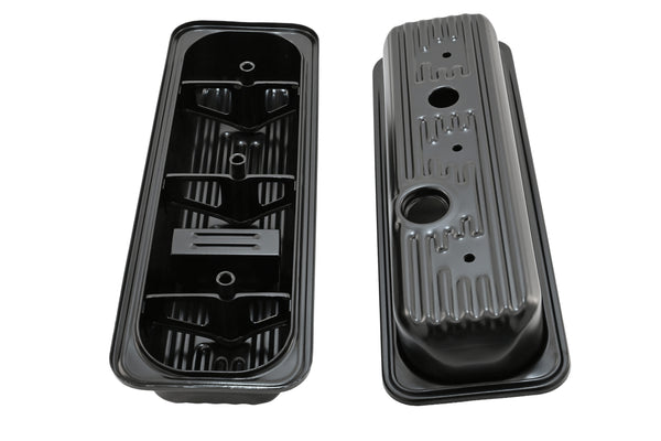 1985-93 CHEVY-GMC 4.3L V6 CENTER BOLT STEEL VALVE COVERS W- BOLTS - BLACK