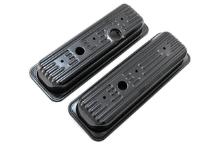 1985-93 CHEVY-GMC 4.3L V6 CENTER BOLT STEEL VALVE COVERS W- BOLTS - BLACK