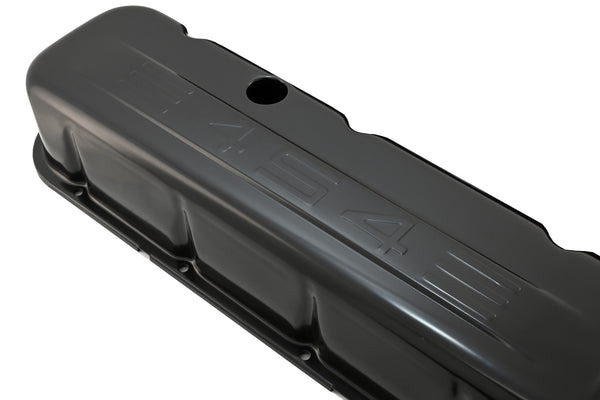 Tall Steel Valve Covers for 1965-1995 Chevy BB 396-502 – 454 Logo – Black