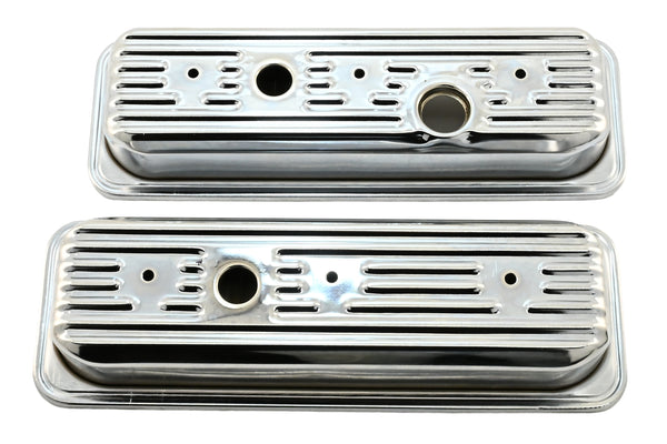 1985-93 CHEVY-GMC 4.3L V6 CENTER BOLT STEEL VALVE COVERS W- BOLTS - CHROME