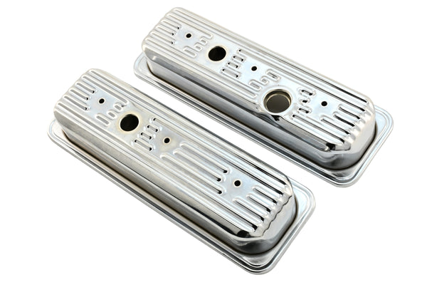 1985-93 CHEVY-GMC 4.3L V6 CENTER BOLT STEEL VALVE COVERS W- BOLTS - CHROME