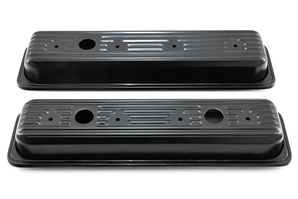 Steel Valve Covers Fits 1987–2000 Chevy/GMC 5.0L & 5.7L SBC Black Ball Milled Center Bolt