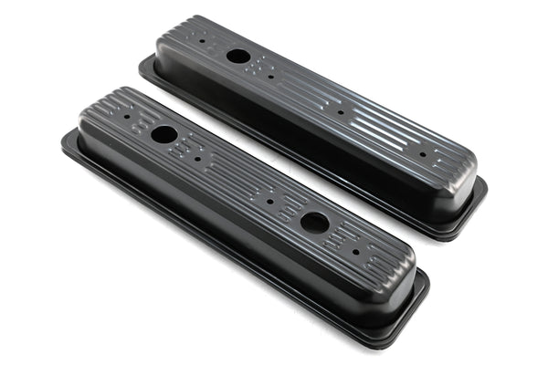 Steel Valve Covers Fits 1987–2000 Chevy/GMC 5.0L & 5.7L SBC Black Ball Milled Center Bolt