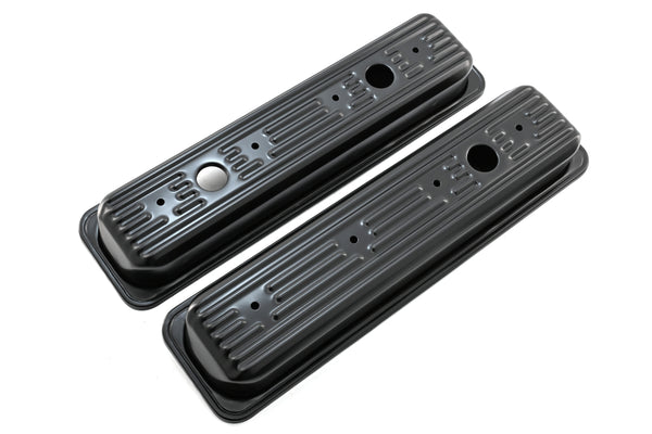 Steel Valve Covers Fits 1987–2000 Chevy/GMC 5.0L & 5.7L SBC Black Ball Milled Center Bolt