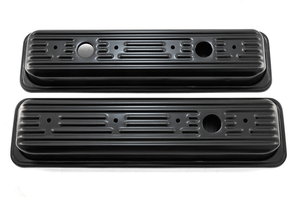 Steel Valve Covers Fits 1987–2000 Chevy/GMC 5.0L & 5.7L SBC Black Ball Milled Center Bolt