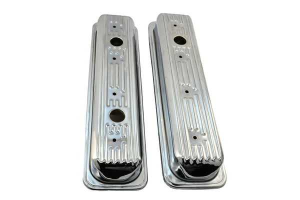 Steel Valve Covers Fits 1987–2000 Chevy/GMC 5.0L & 5.7L SBC Chrome Ball Milled Center Bolt