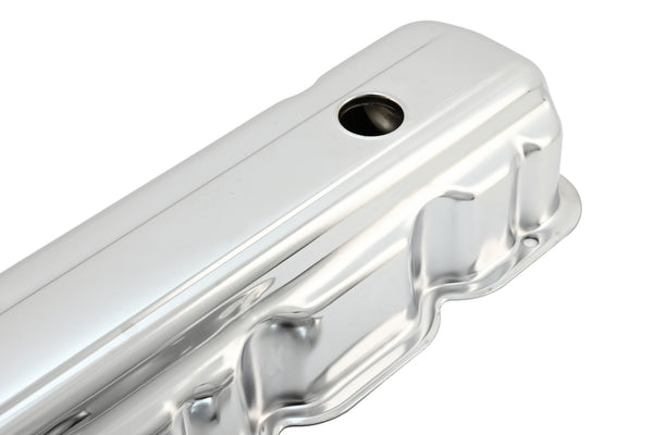 Steel Valve Cover & Side Plates Kit Fits 1962-74 Chevy 194-230-250 Inline 6 Engines – Chrome Finish – 2-Hole Design