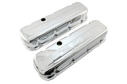 STEEL 1965-2000 CHEVY BB 502 TALL VALVE COVERS C.I.D 502 LOGO - CHROME