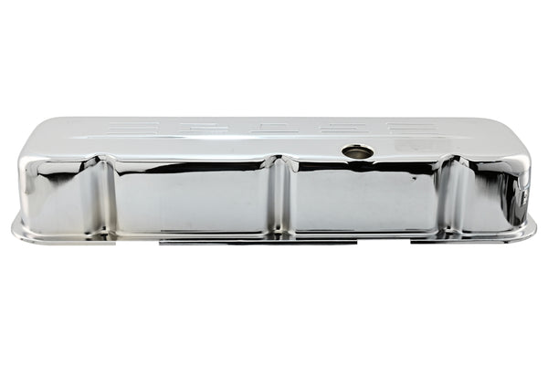 STEEL 1965-2000 CHEVY BB 502 TALL VALVE COVERS C.I.D 502 LOGO - CHROME