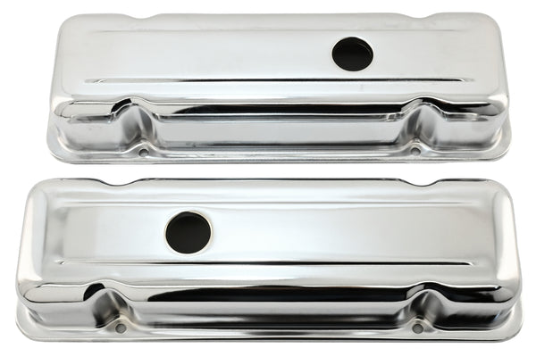 1980-84 Chevy 229 3.8L V6 Short Steel Valve Covers – Chrome