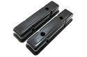 STEEL 1958-86 CHEVY SB 283-400 1 HOLE - 2 HOLE SCREW IN TALL VALVE COVERS - BAFFLED-BLACK
