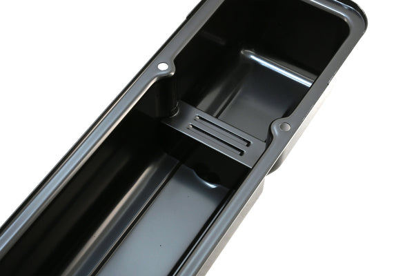 STEEL 1958-86 CHEVY SB 283-400 1 HOLE - 2 HOLE SCREW IN TALL VALVE COVERS - BAFFLED-BLACK