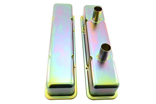 1958-86 CHEVY SMALL BLOCK 283-305-327-350-400 CIRCLE TRACK RACING STEEL VALVE COVERS - ZINC