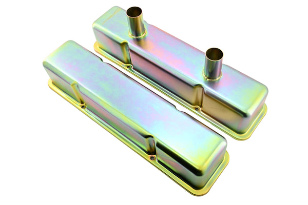 1958-86 CHEVY SMALL BLOCK 283-305-327-350-400 CIRCLE TRACK RACING STEEL VALVE COVERS - ZINC