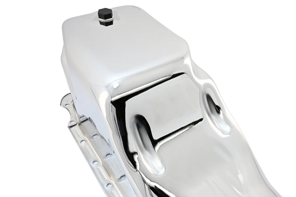 Steel Oil Pan – Fits 1966–1990 Chevy Big‑Block Truck 396‑402‑427‑454 – 6‑Quart Capacity – Chrome Finish