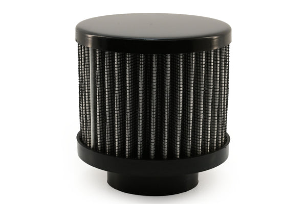 Steel Cotton Filter Breather – Clamp-On 1-3/8" Neck - High-Flow Air Breather Filter - Black