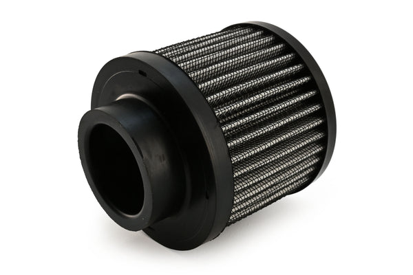 Steel Cotton Filter Breather – Clamp-On 1-3/8" Neck - High-Flow Air Breather Filter - Black