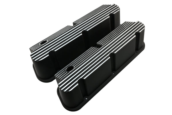 Aluminum Tall Pentroof Valve Covers – Fits 1962–1985 Ford 289 / 302 / 347 / 351W / 427 – Black Finish
