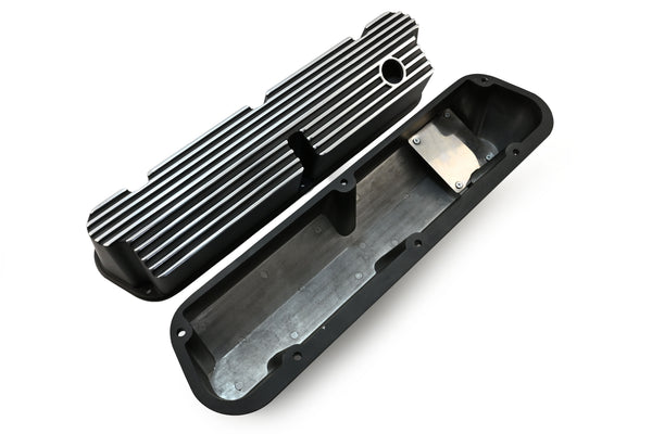 Aluminum Tall Pentroof Valve Covers – Fits 1962–1985 Ford 289 / 302 / 347 / 351W / 427 – Black Finish